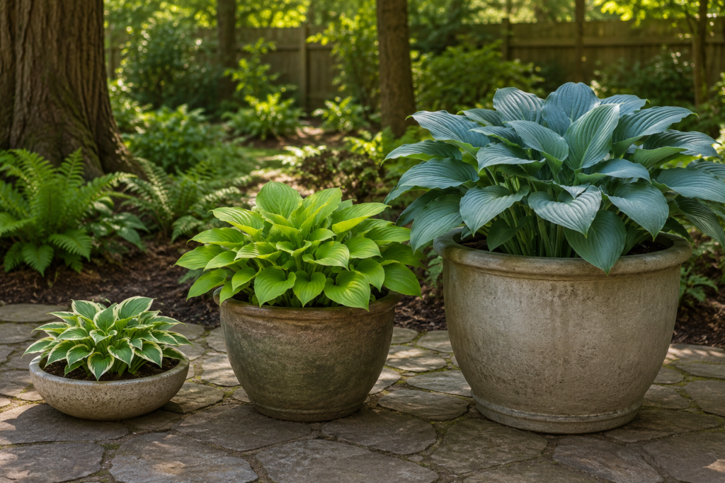 Hosta planter sizes.