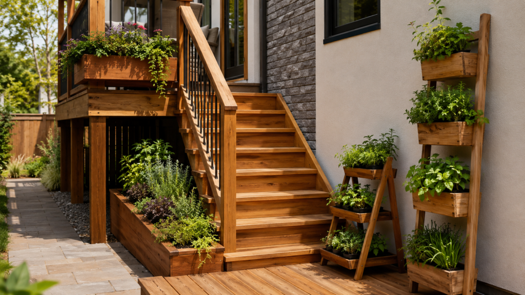 Space-saving planters.