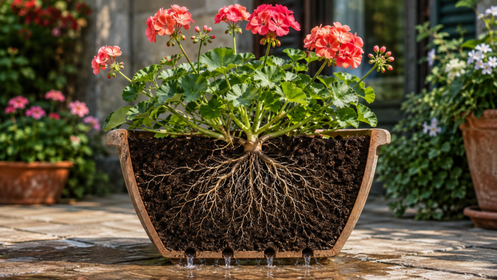 Geranium drainage
