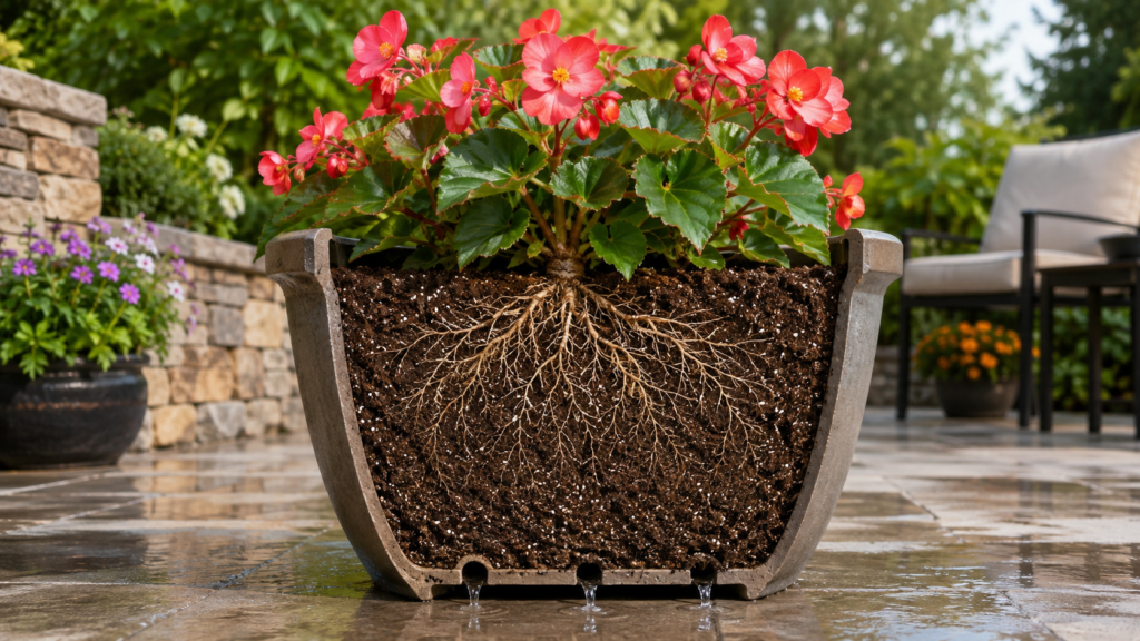 Begonia drainage