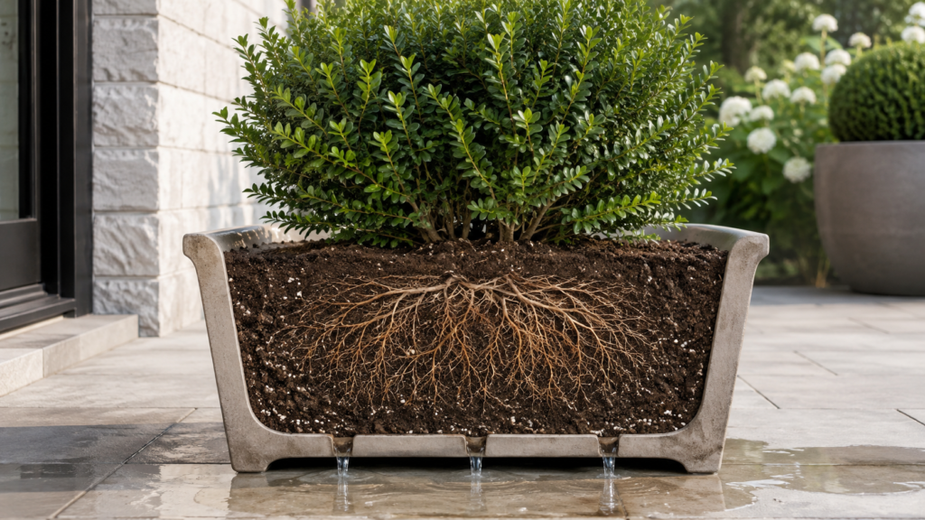 Boxwood planting depth