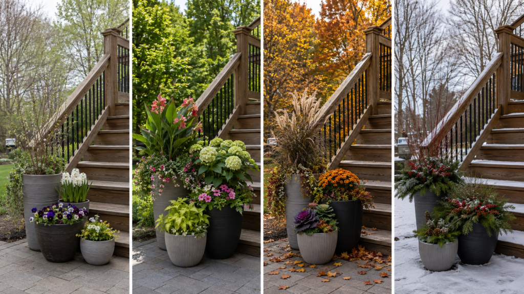 Seasonal planter care.
