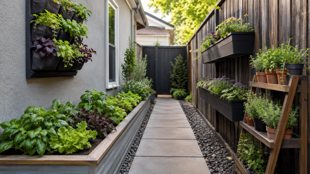 Space-saving planters.