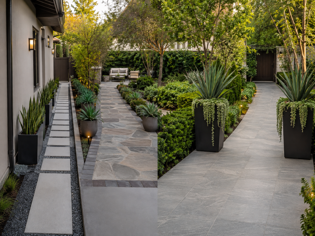 Backyard Pathway Planter Ideas.