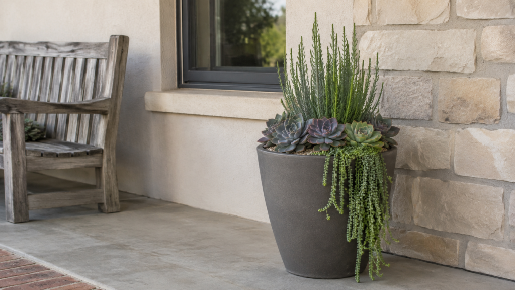 Mixed succulent planter