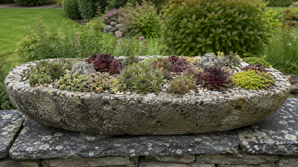 Hardy succulent trough