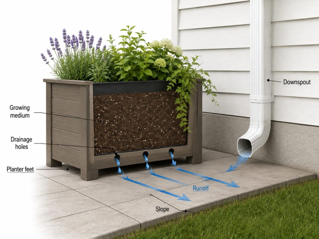 Planter drainage