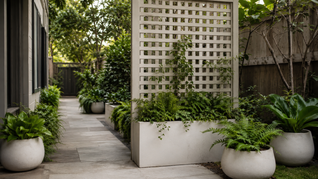 privacy planters for side yard.