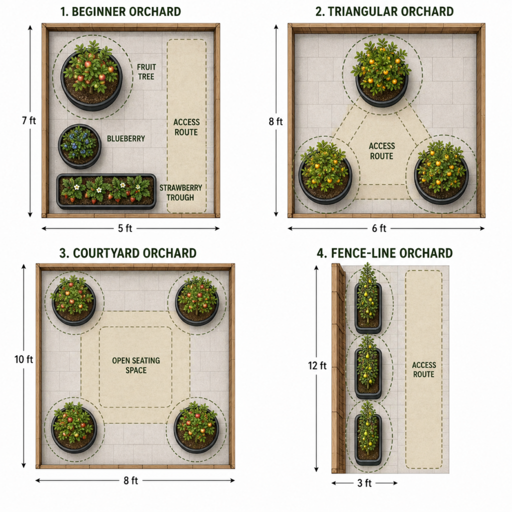 Measured orchard plans.