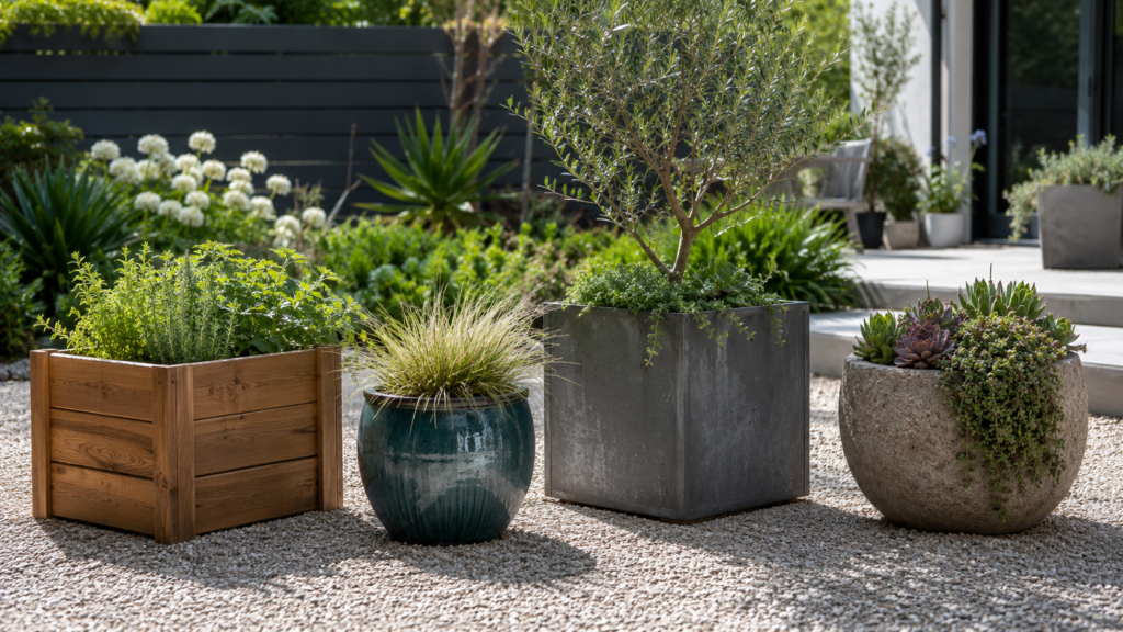 Outdoor planter materials