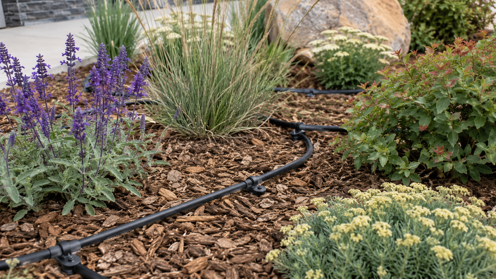 Xeriscape drip irrigation 