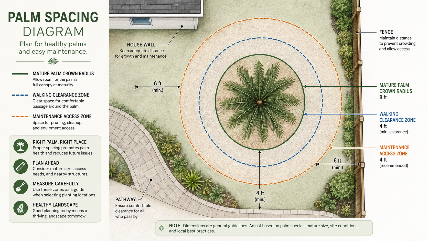 Palm tree landscape drawing