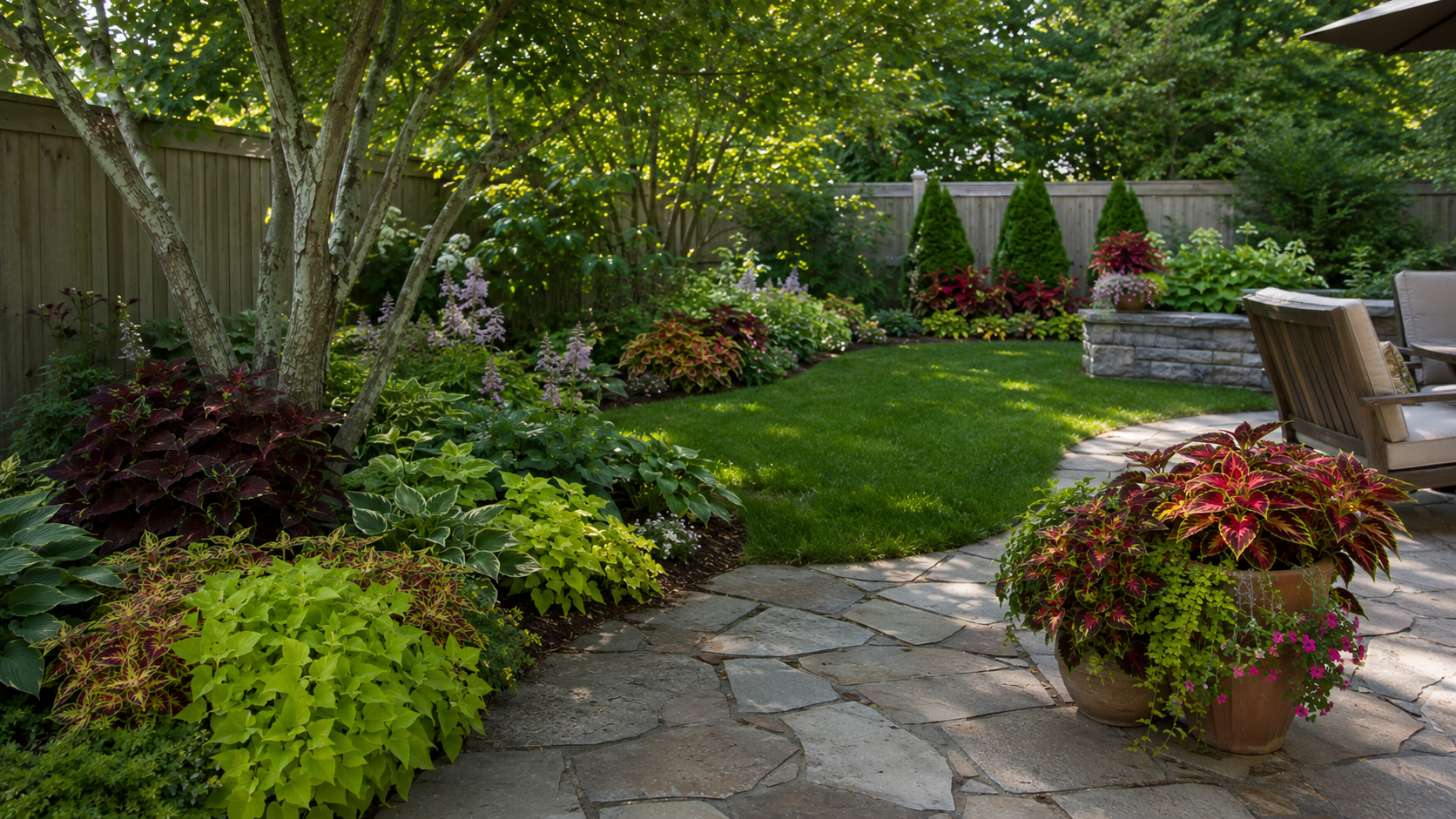 Coleus mixed planters