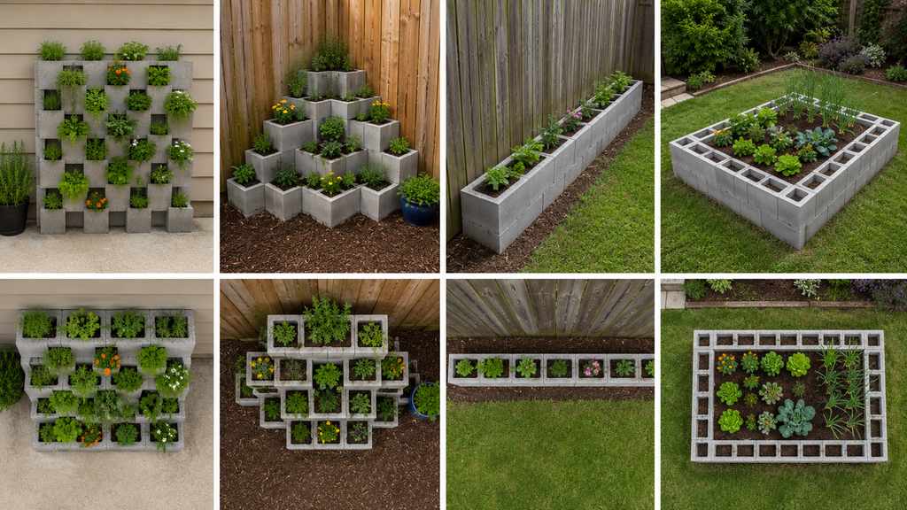 Cinder block planter layouts 