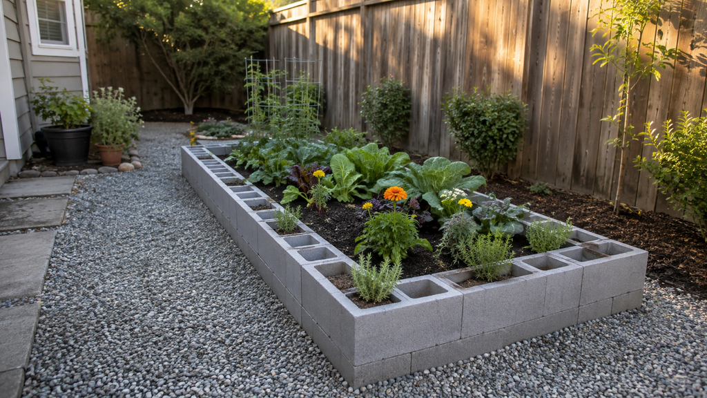 Cinder block raised bed