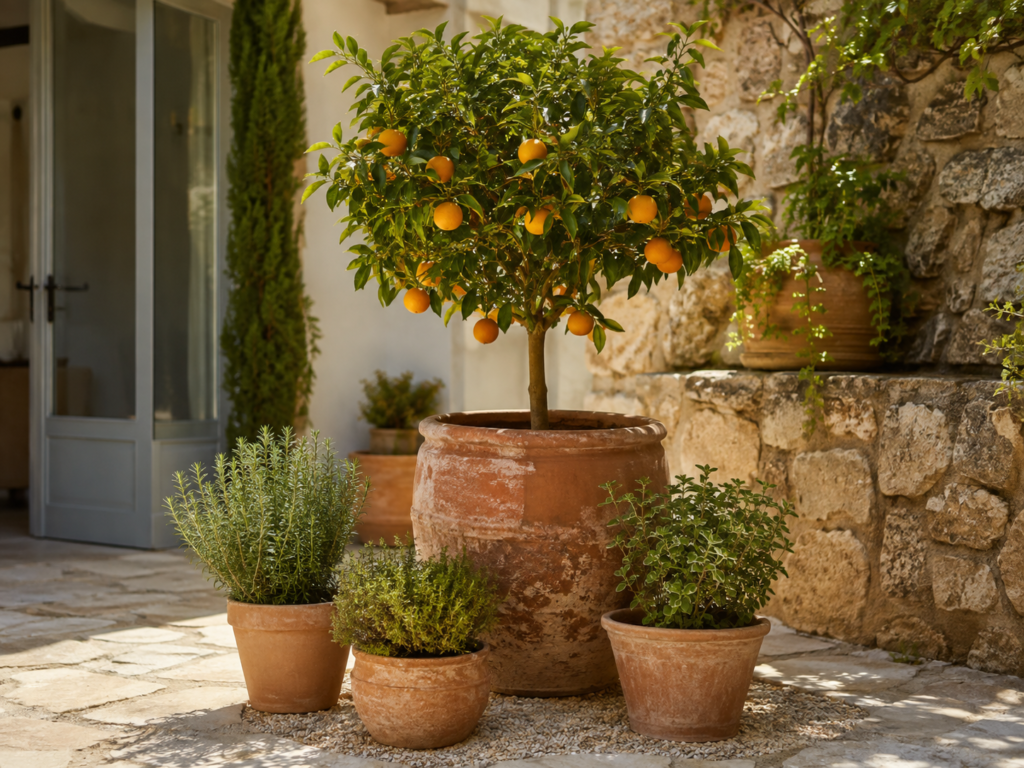 Mediterranean citrus planters.