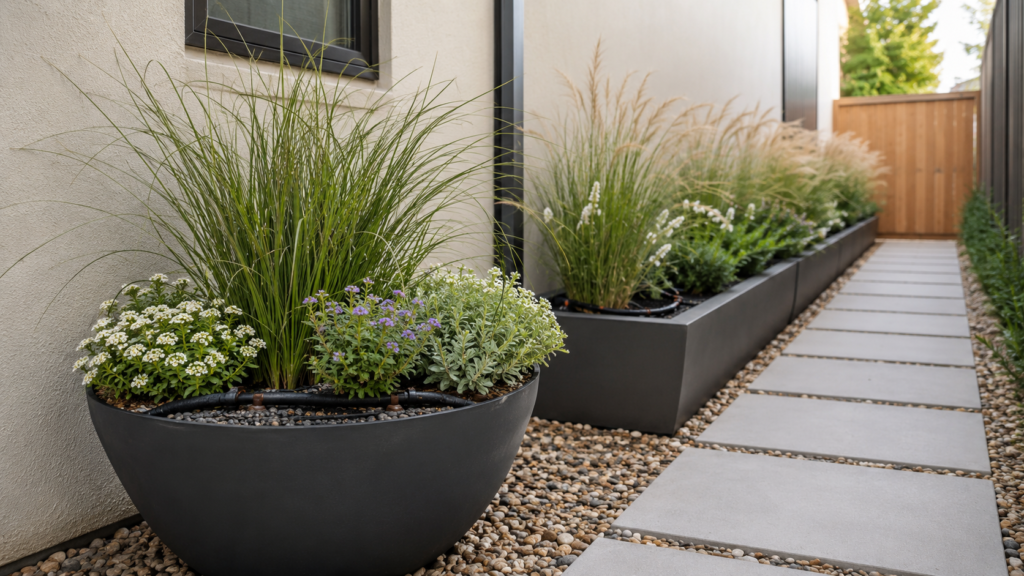 Low maintenance side yard ideas.