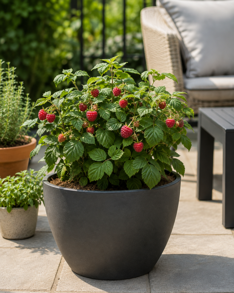 Dwarf raspberry pot.