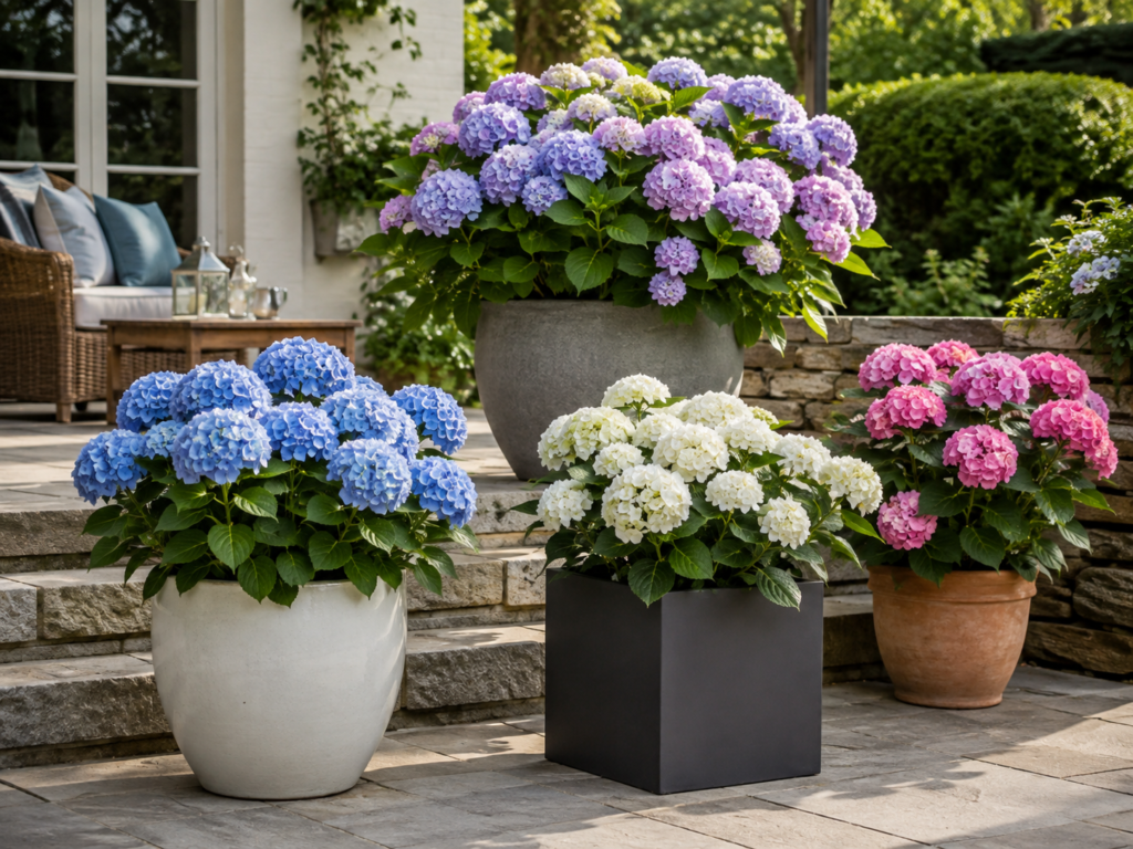 Hydrangea pot ideas.