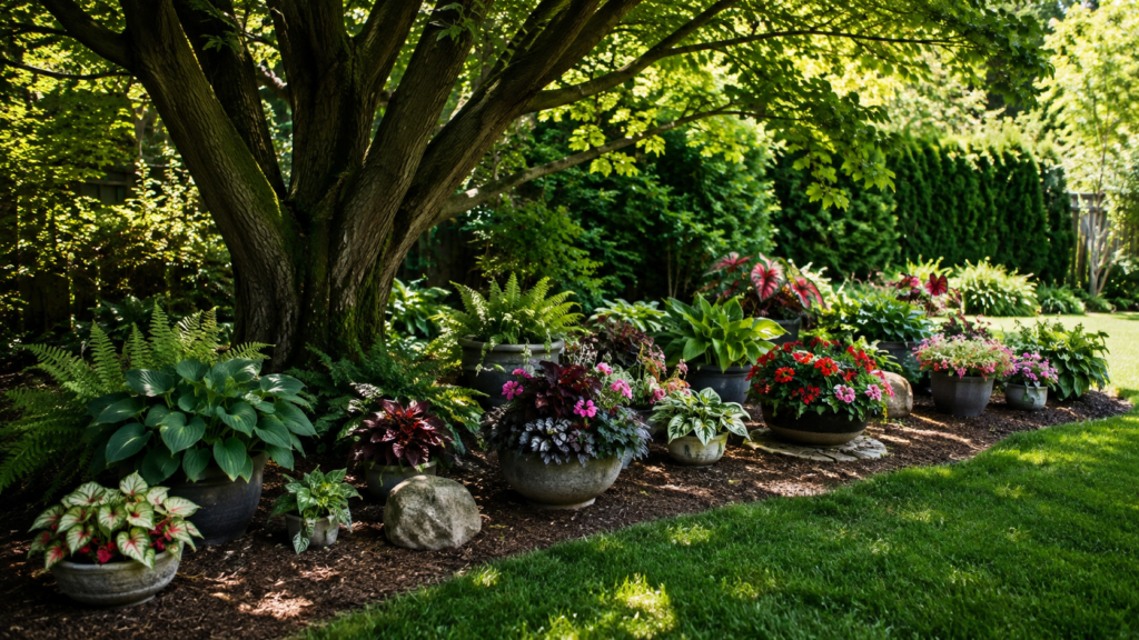Tree shade zones.