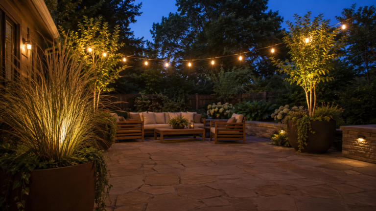 Backyard Planter Ideas With Lights.